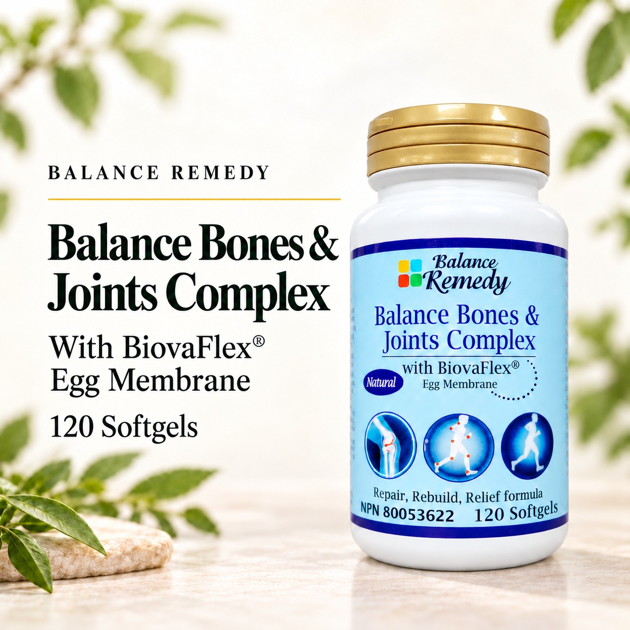 Balance Bones and Joints Complex with BiovaFlex egg membrane