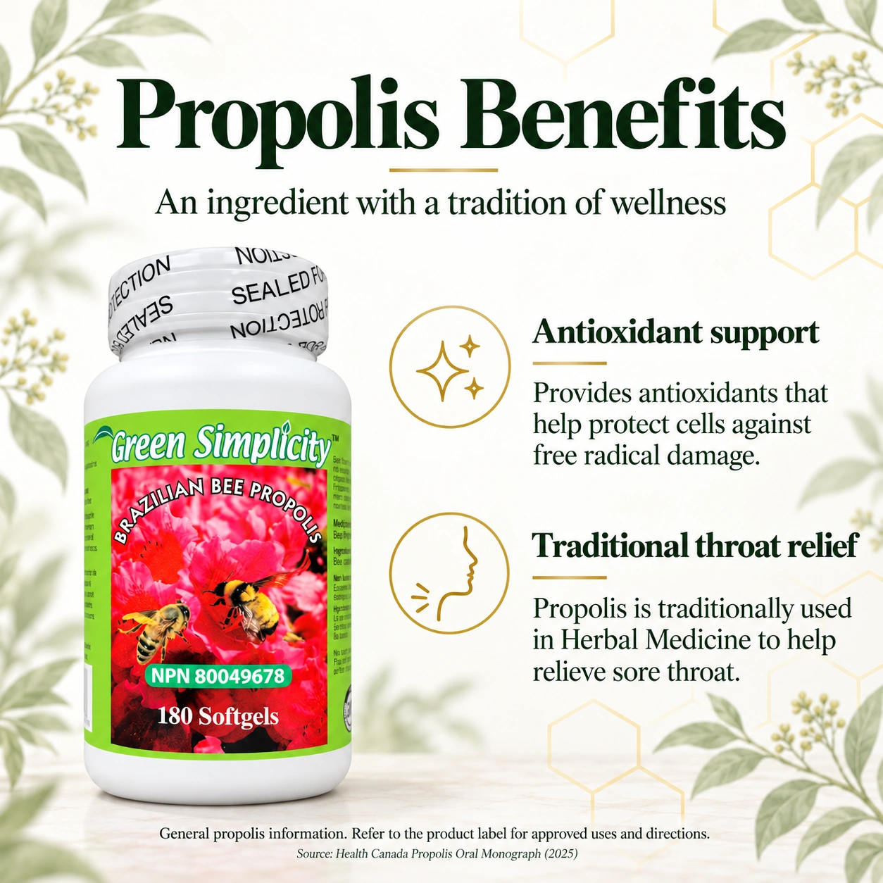 Propolis antioxidant support and traditional throat relief
